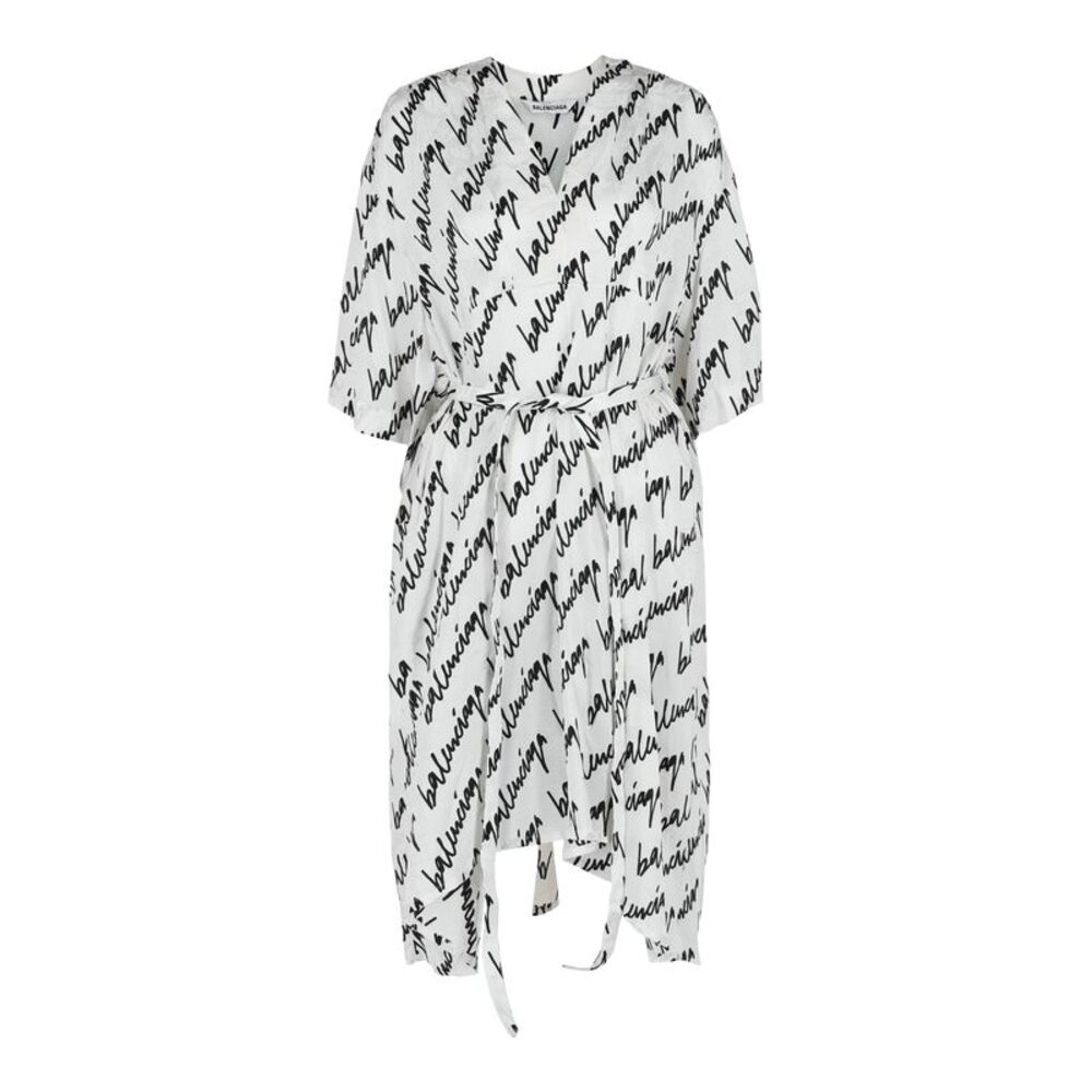 Balenciaga New Scribble Oversized Dress Multi Womens
